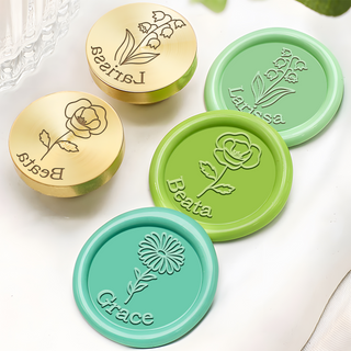 6×Stamp Head Wax Seal Stamp Custom For Wedding Invitations