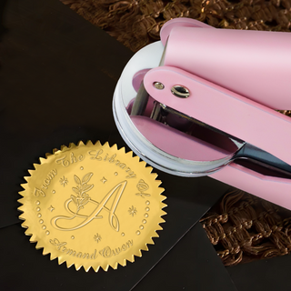 Custom Leaf &Letter & Hexagram Book Embosser Personalized Stamp