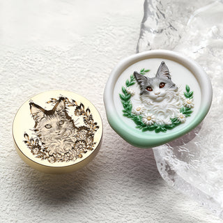 Wax Seal relief cat dog animal series Suidisi fire paint seal head brass carving hand account