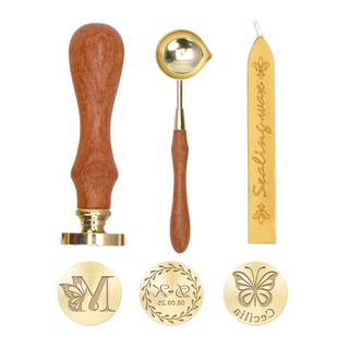 3×Stamp Head Custom Design Round Wax Seal Stamp Kit With All Designs