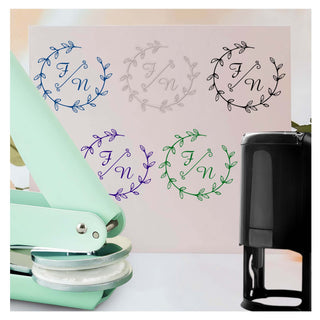 Grabado minimalista de iniciales Ampersand para bodas