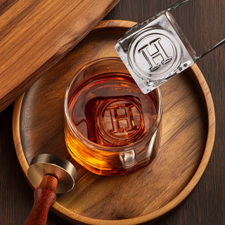 Brass Handle Single Monogram Brass Ice Cube Design Stamp for Bartender & Planner