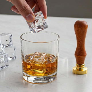 Brass Handle Single Monogram Brass Ice Cube Design Stamp for Bartender & Planner