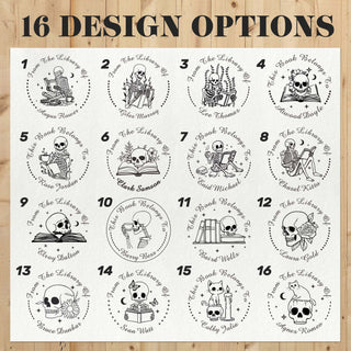 16 Styles Custom "Skull Head" Book Embosser with Name