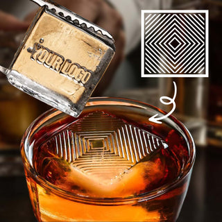 Custon Square 5.08.cm×5.08cm Basic Brass Ice Cube Design Plate