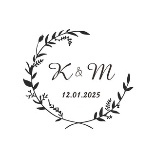 Custom Botanical Initials Wedding Monogram Embosser