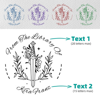 16 Styles "Sword" Custom Book Embosser with Your Name