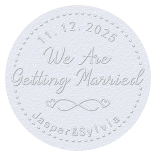 Custom "We Are Geting Married" Sweet Love  Wedding Embosser