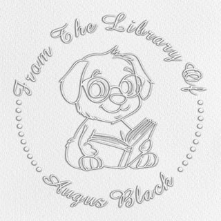 14 Small Animals Reading Pattern "From The Library Of" Book Embosser