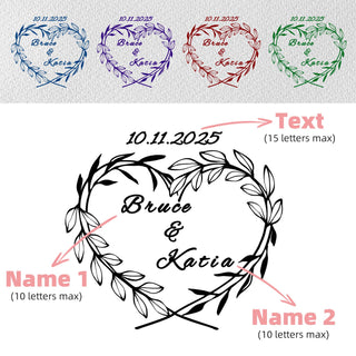Personalized Wedding Embosser with Custom Name, Date & Design