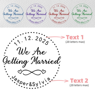 Custom "We Are Geting Married" Sweet Love  Wedding Embosser