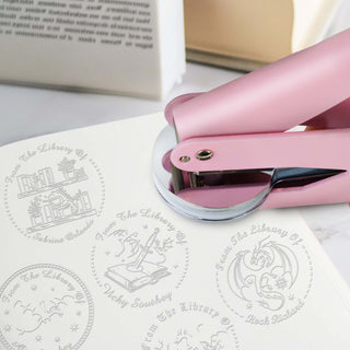 Cute Dragon takes care of books and plants Custom Book Embosser