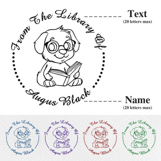 14 Small Animals Reading Pattern "From The Library Of" Book Embosser