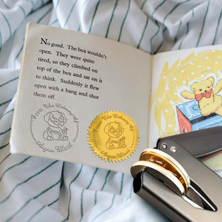 14 Small Animals Reading Pattern "From The Library Of" Book Embosser