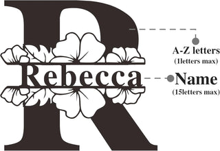 Initial & Name Flower Stamp Custom Book Embosser Envelopes, Napkins,ExLibris Gift