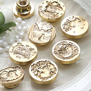 Wax Seal relief cat dog animal series Suidisi fire paint seal head brass carving hand account