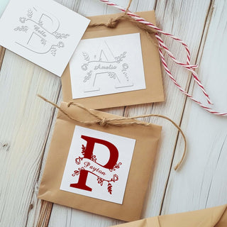 26 Letter Custom Stamp Floral Name Relief Embossers