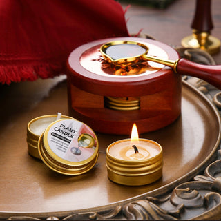 Aromatherapy Candle / Sealing Wax Heating Candle — Metal Tin Casing — Burns for Approximately 3 Hours