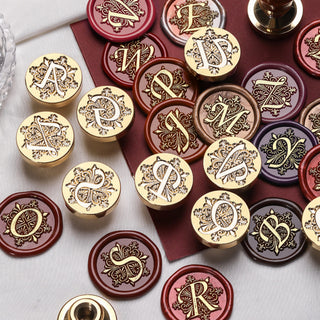Iris Alphabet Series: 26 English Letters — Brass Wax Seal Stamp Heads (Engraved Brass)