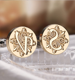 Iris Alphabet Series: 26 English Letters — Brass Wax Seal Stamp Heads (Engraved Brass)